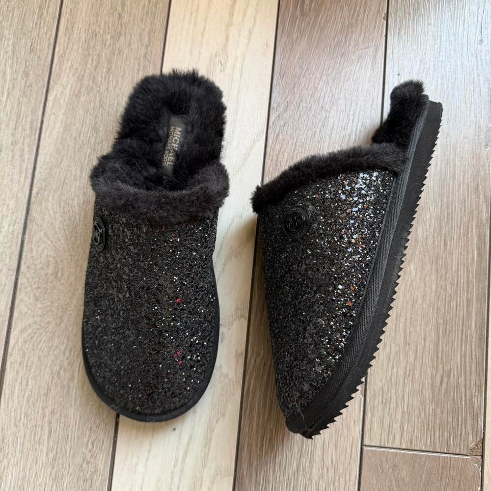 Michael kors black glitter faux